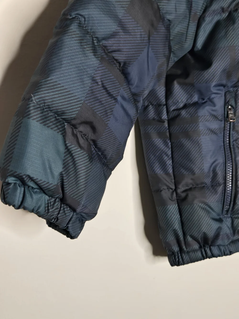 Polo Ralph Lauren Toddler Down Puffer Jacket Hooded Plaid Navy Green 4T